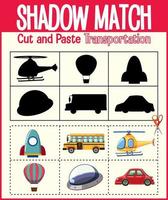 encontrar a sombra correta, planilha de correspondência de sombra para o aluno do jardim de infância vetor