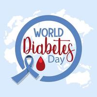 logotipo do dia mundial da diabetes ou banner com sangue vetor