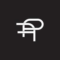 letra pf vinculada plana linear desenho geométrico símbolo logotipo vetor