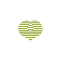 listras amor folha eco símbolo orgânico logotipo vetor