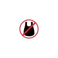 vetor de ícone de logotipo proibido de usar sacolas plásticas