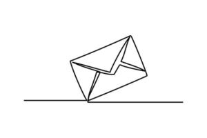 ilustração vetorial envelope desenhado à mão de linha contínua única vetor