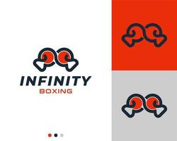 boxe esporte infinito logotipo moderno vetor