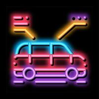 características do carro ilustração do ícone de brilho neon vetor