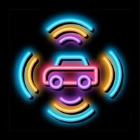 ilustração de ícone de brilho neon de sinalização de carro vetor