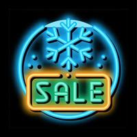 desconto de venda de natal de inverno ilustração de ícone de brilho neon vetor