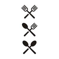 garfos cruzam o ícone da colher. restaurante, resto, praça de alimentação, modelo de design de logotipo de café vetor