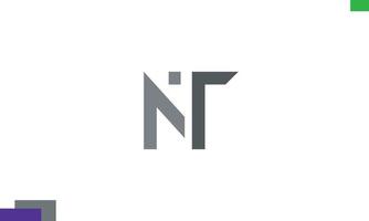 letras do alfabeto iniciais monograma logotipo nt, tn, n e t vetor