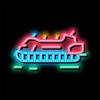 ilustração de ícone de brilho neon de hovercraft de resgate vetor