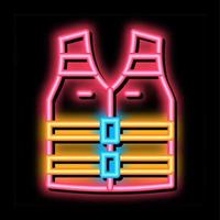 ilustração de ícone de brilho neon de colete salva-vidas vetor