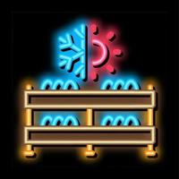 ilustração de ícone de brilho neon de temperatura de fazenda de cogumelos vetor