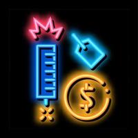 preço de etiqueta de fogo de artifício ilustração de ícone de brilho neon vetor