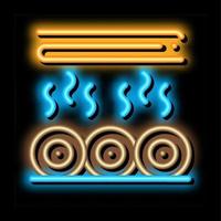 ilustração de ícone de brilho neon de secagem de tronco de madeira vetor