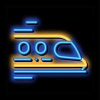 ilustração de ícone de brilho neon de trem de transporte público vetor