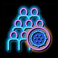 germe de bactérias e ilustração de ícone de brilho neon de pessoas vetor