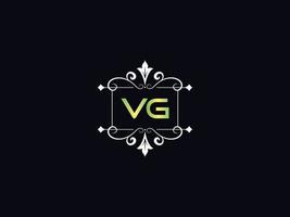 letra simples do logotipo vg, vetor de ícone do logotipo de luxo vg maiúsculo