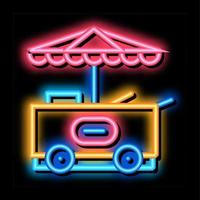 ilustração de ícone de brilho neon de carrinho de sorvete vetor