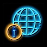 ilustração do ícone de brilho neon de informações mundiais vetor
