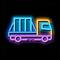 ilustração de ícone de brilho neon de caminhão de transporte de vidro vetor