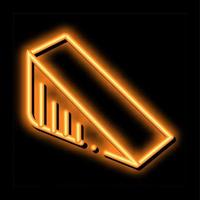 pedaço triangular de ilustração de ícone de brilho neon de queijo vetor