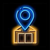 ilustração de ícone de brilho neon de geolocalização em casa vetor