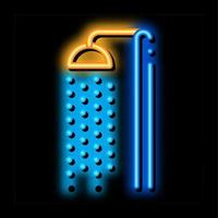 ilustração de ícone de brilho neon de chuveiro de praia vetor
