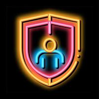 ilustração de ícone de brilho neon de proteção de imunidade vetor