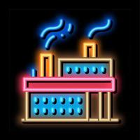 ilustração de ícone de brilho de néon da estação de energia trabalhando vetor