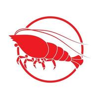 ícone de design de ilustração vetorial de lagosta vetor