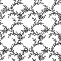 ilustração em vetor de um padrão de folha sem costura. fundo orgânico floral. textura de folha desenhada em estilo doodle