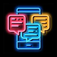 muitas mensagens telefônicas ilustração do ícone de brilho neon vetor