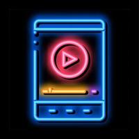 ilustração do ícone de brilho neon do music player vetor