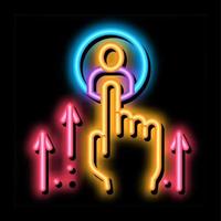 ilustração de ícone de brilho neon de aprimoramento de recursos humanos vetor