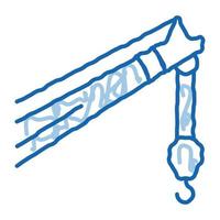ícone de doodle de gancho de máquina de guindaste ilustração desenhada à mão vetor