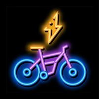 ilustração de ícone de brilho neon de bicicleta de velocidade vetor