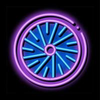 ilustração de ícone de brilho neon de roda de bicicleta vetor