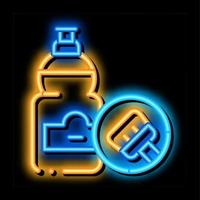 ilustração de ícone de brilho neon de garrafa líquida vetor