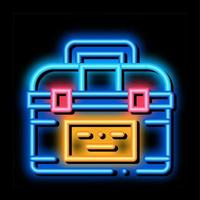 caixa de ferramentas ilustração do ícone de brilho neon vetor