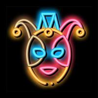 ilustração de ícone de brilho neon de máscara de festival vetor