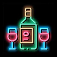 ilustração de ícone de brilho neon de garrafa de vinho vetor