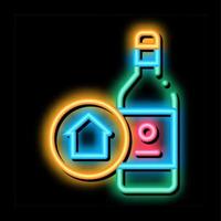 ilustração de ícone de brilho neon de garrafa de bebida de cerveja vetor