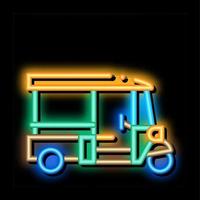 tuk tuk tailândia transporte ilustração de ícone de brilho neon vetor