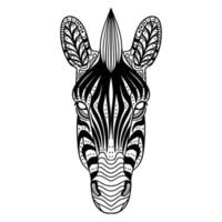 ilustração vetorial de mandala de cabeça de zebra vetor