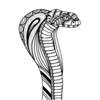 ilustração vetorial de mandala de posição lateral de cobra cobra vetor