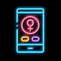 ilustração de ícone de brilho de néon feminino de chamada telefônica vetor