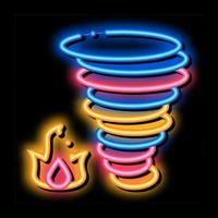 queimar a ilustração do ícone de brilho neon do tornado de fogo vetor