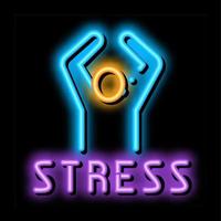 ilustração de ícone de brilho de néon humano de estresse vetor