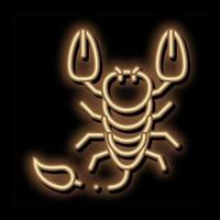 ilustração de ícone de brilho neon de escorpião vetor