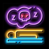 ilustração de ícone de brilho neon de homem morto do sono vetor