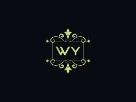 tipografia ícone do logotipo wy, logotipo exclusivo da carta colorida de luxo wy vetor